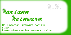 mariann weinwurm business card